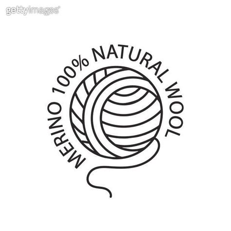 Vector Label Or Badge For Natural Wool Symbol Wool For Clothes