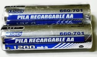 Paquete 2 Baterias Aa Recargable 1200 Mah Radox Baterias