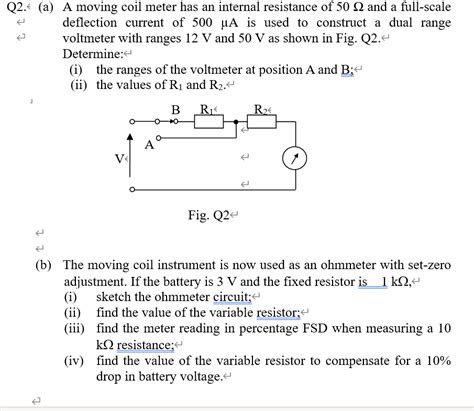 Solved Q2 A A Moving Coil Meter Has An Internal Chegg