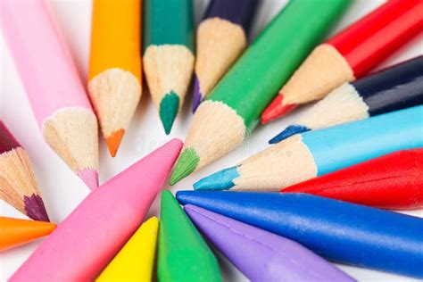 Colored Pencils And Crayons Stock Photo Image Of Colored Crayons