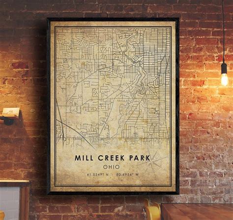 Mill Creek Park Vintage Map Print Mill Creek Park Map Ohio - Etsy