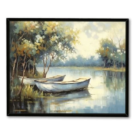 C04 GENYS Lake Framed Canvas Wall Art Large Abstract Nature Landscape