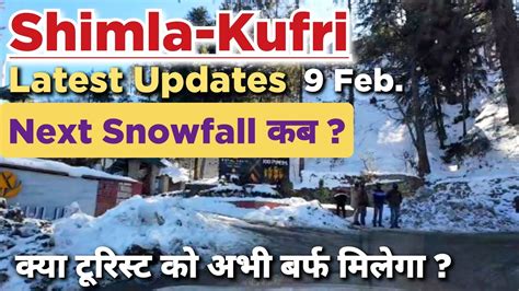 Shimla Kufri Latest Update Next Snowfall In Shimla Kufri Current