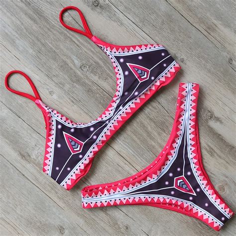 Micro Mix Color Folk Custom Bathing Suit Bikini Set Swimwear Women Swimsuit Brazilian Female