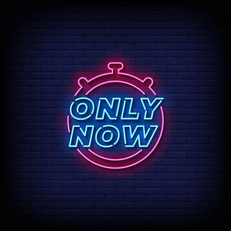 Premium Vector Neon Sign Only Now With Brick Wall Background Vector