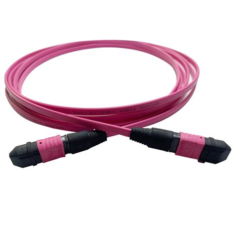 Wholesale Mpo To Mpo 12fiber Multimode Om4 50125 Ribbon Fiber Optical Patch Cord Manufacturer