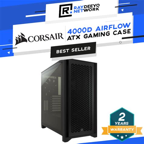 Corsair 4000d Icue Rgb Airflow Tempered Glass Mid Tower Case Pc Casing [high Airflow Design