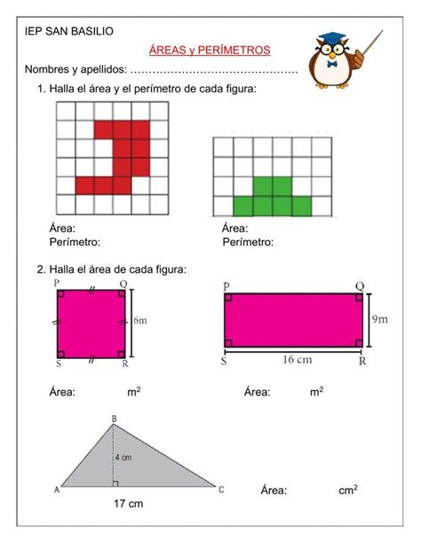 Reas Y Per Metros Exercise For Cuarto Grado Primeros Grados