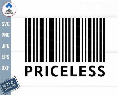 Priceless Barcode Svg Priceless Barcode Barcode Decal Svg Etsy