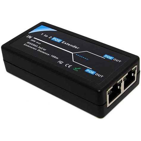 2 Port POE Extender 10 100Mbps With IEEE 802 3Af Standard Input