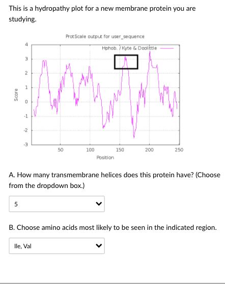 Solved This Is A Hydropathy Plot For A New Membrane Protein Chegg