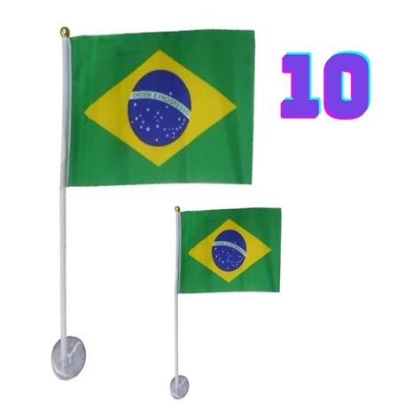 Kit Bandeira Do Brasil Ventosa Decoracao Festa Carro Shopee Brasil