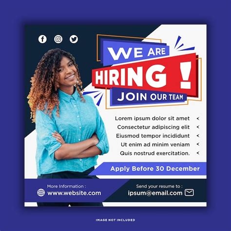 Premium Vector We Are Hiring Social Media Post Promotion