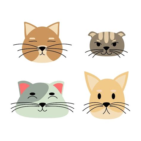 Colecci N De Ilustraciones De Gatos Vector Premium