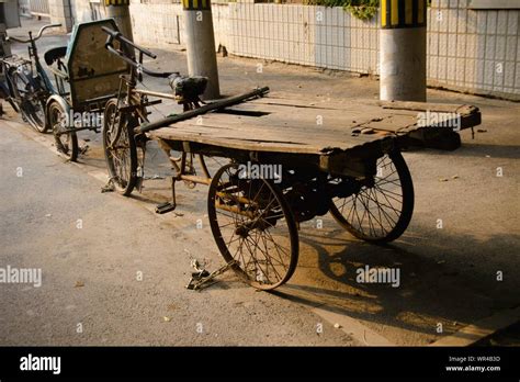 Old Carts On Road Stock Photo Alamy