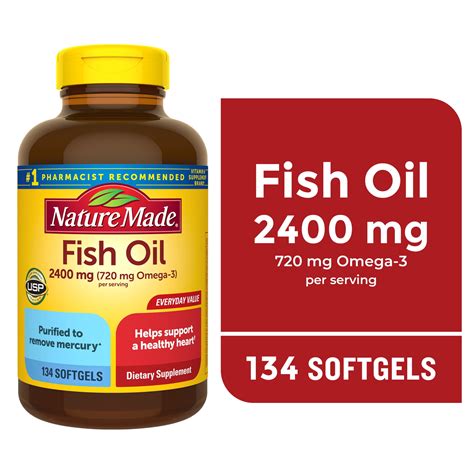 Nature Made Cápsulas Blandas De Aceite De Pescado De 2400 Mg Por