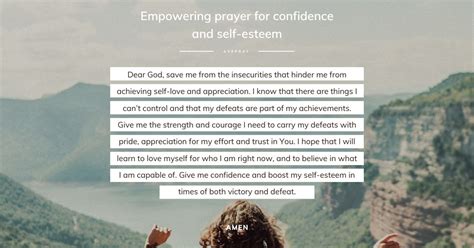 Empowering Prayer For Confidence And Self Esteem Avepray