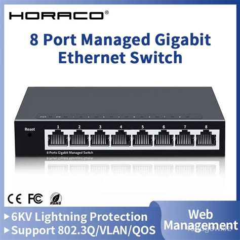 Horaco Port Gigabit Ethernet Switch Managed Mbps Smart Network