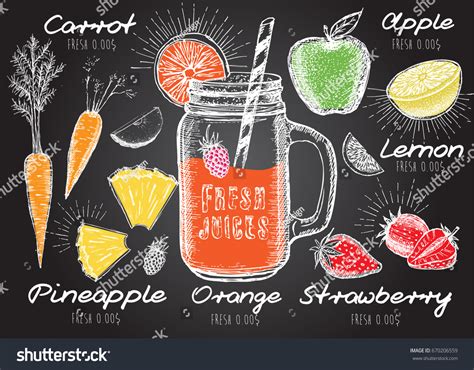 Juice Menu Stock Vector (Royalty Free) 670206559 | Shutterstock