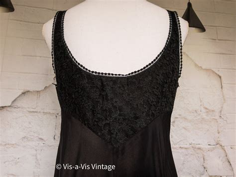 Vintage Black Barbizon Lingerie Full Dressmate Slip Taffeta Crepe