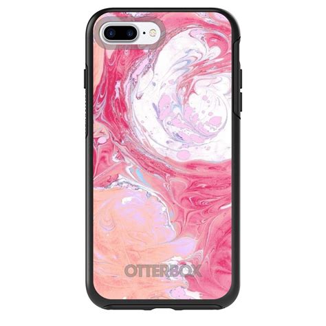 Otterbox Symmetry Hot Pink Blue White Marble Image Print Etsy