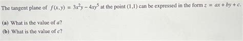 Solved The Tangent Plane Of F X Y 3x2y−4xy5 At The Point