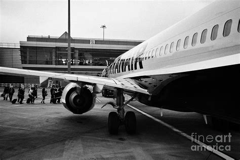 Passengers Boarding Ryanair Flight At Dublin Airport Terminal 1 Ireland ...