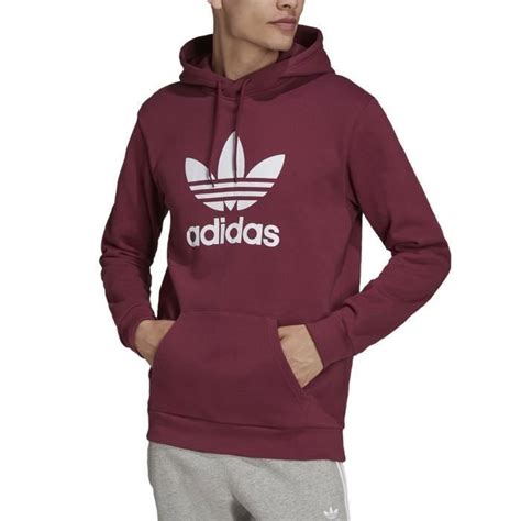 Adidas Sweat à Capuche Pour Homme Adicolor Classics Trefoil Bordeaux