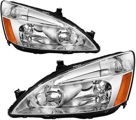 Amazon PHILTOP Headlight Assembly Pair Chrome Housing Headlamp