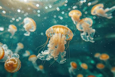 Underwater photo jellyfishes animal marine | Free Photo - rawpixel