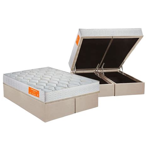 Cama Box Baú Queen Colchão Ortopédico Orthocrin Orthoclínico Ouro