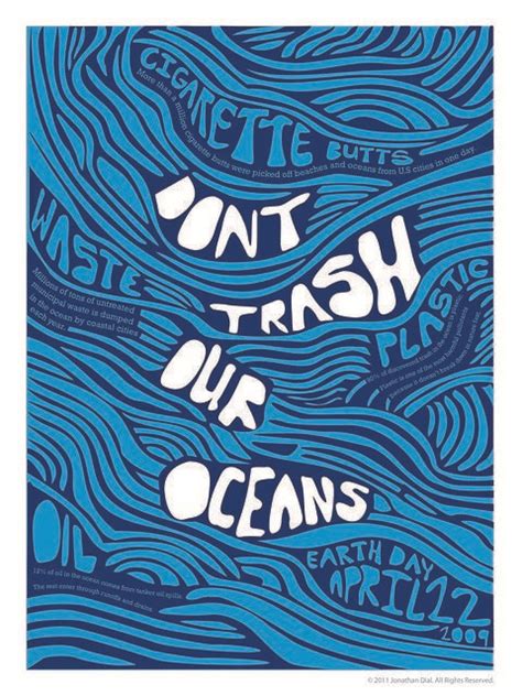 Ocean Trash Poster Ideias Para Cartaz Cartaz Ilustrações