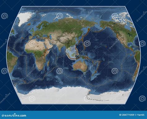 Sunda Tectonic Plate. Satellite. Times. Volcanoes and Boundaries Stock Illustration ...