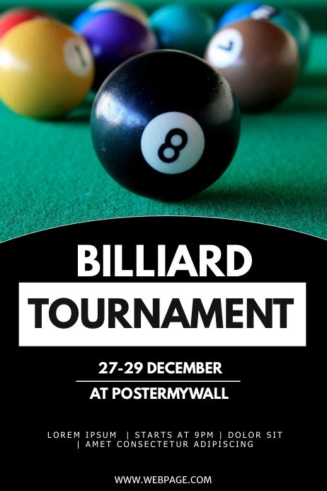 Billiard Tournament Flyer Template Postermywall