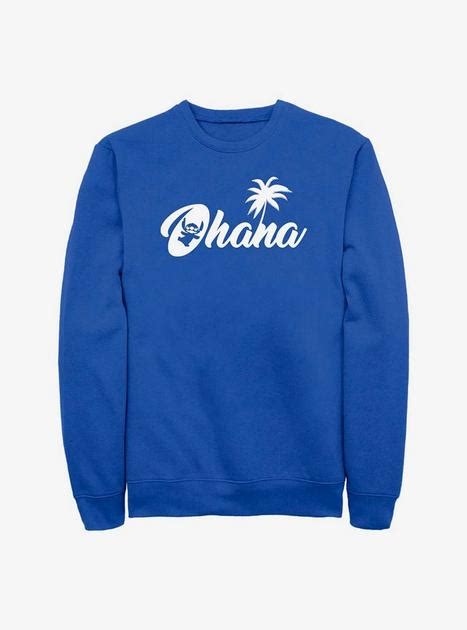 Disney Lilo And Stitch Ohana Sweatshirt Blue Hot Topic