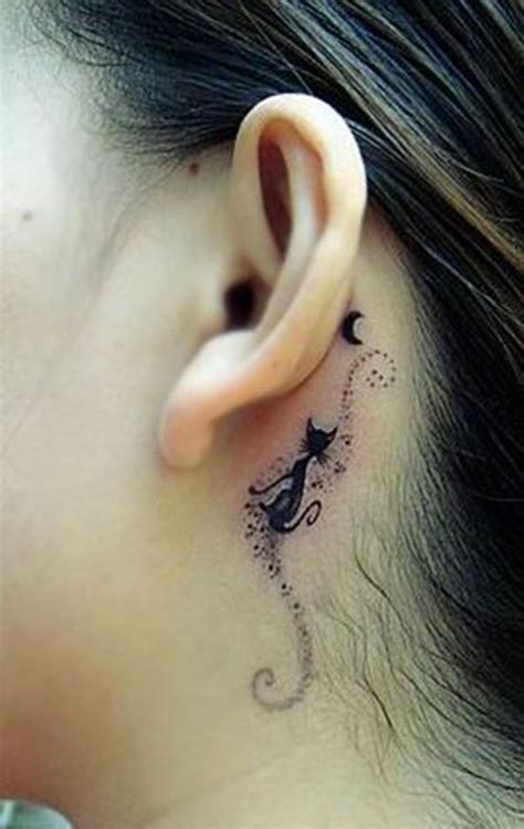 Classy Looking Behind The Ear Tattoo Cute Behind The Ear Tattoo Design For Girl ~ Tattoo Design