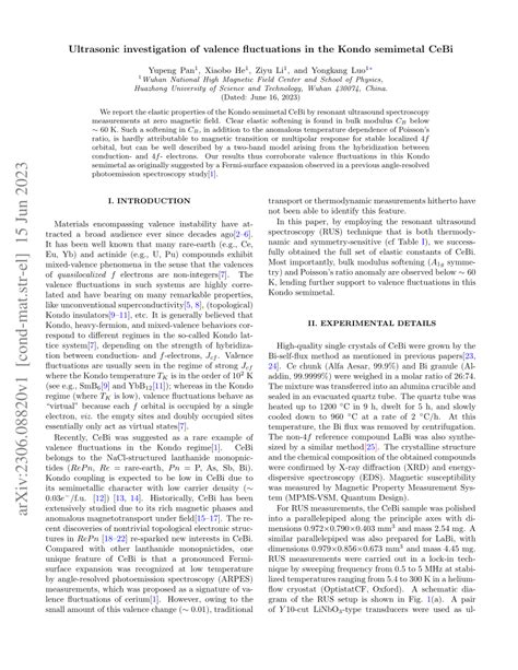 Pdf Ultrasonic Investigation Of Valence Fluctuations In The Kondo