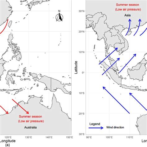 The Formation Of A The Northeast Monsoon And B The Southwest Monsoon