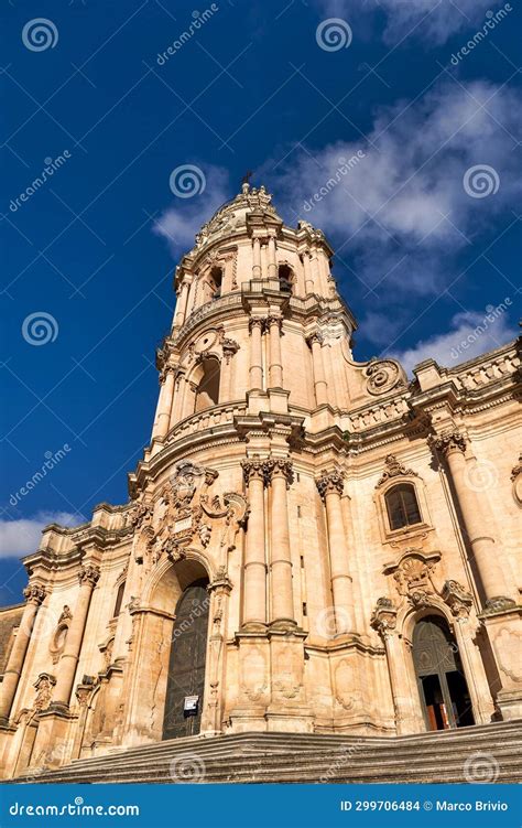 Duomo Of San Giorgio Cathedral In Modica Sicily Italy Stock Photo