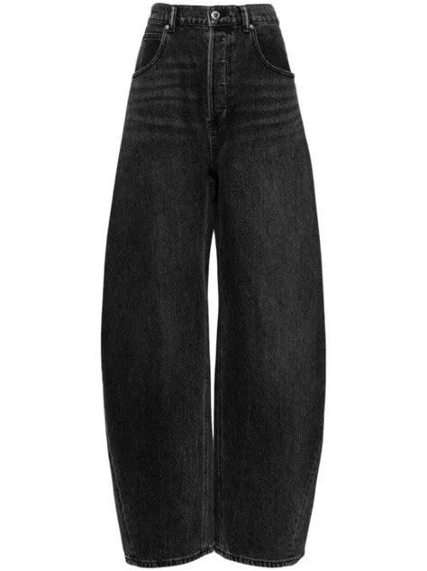 Alexander Wang Low Rise Wide Leg Denim Jeans Black