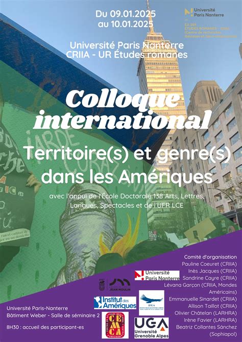 Colloque International Territoires Et Genre S Dans Les Am Riques Criia