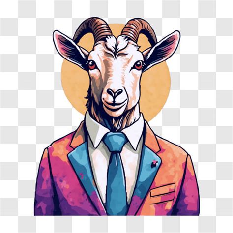 Download Dapper Goat in a Stylish Suit and Tie Cartoons Online ...