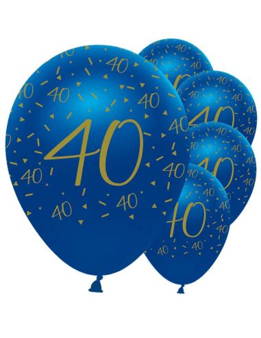 Ballons 40 Ans Bleu Marine Et Or