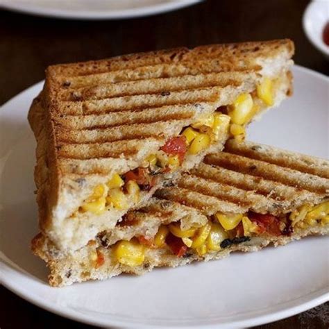 Easy Corn Sandwich Dassana S Veg Recipes Corn Sandwich Sweet Corn