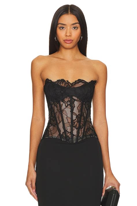 Rozie Corsets Lace Bustier Top In Black Revolve