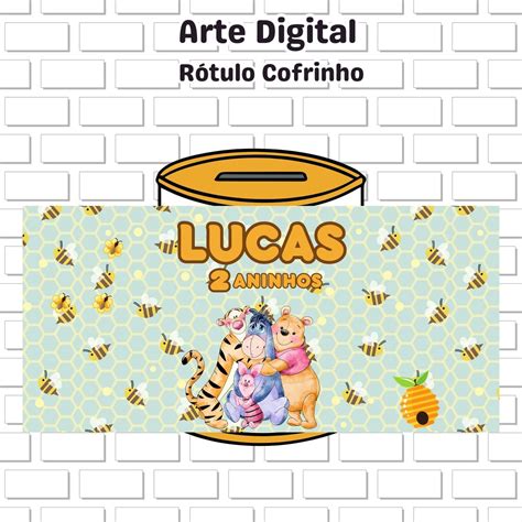 Arte Digital R Tulo Cofrinho Ursinho Pooh Modelo Elo