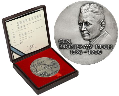 Medal SREBRO gen Bronisław Duch Aukcja internetowa Licytacja