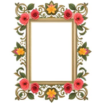 Rectangular Flower Frame Flower Frame Rectangular 3d PNG Transparent