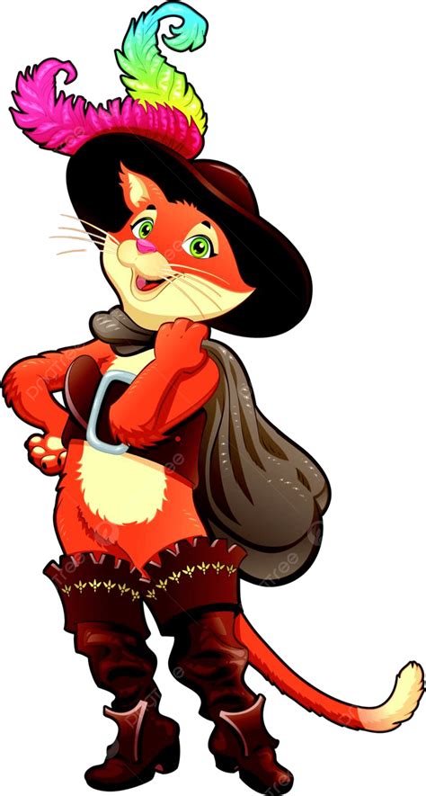 Personaje De Dibujos Animados De La Historia Del Gato Con Botas Vector