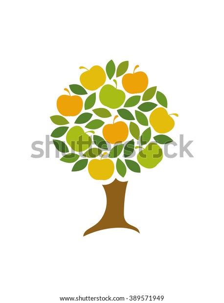 Apple Tree Icon Vector Illustration Stock Vector Royalty Free